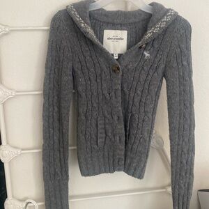Abercrombie & Fitch Cardigan Sweater Hoody Gray Girls SZ XL NOWT